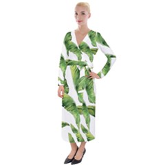Sheets Tropical Plant Palm Summer Exotic Velvet Maxi Wrap Dress by artworkshop