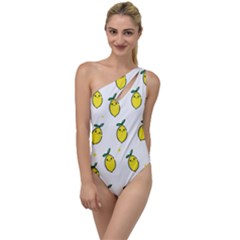 Pattern Lemon Texture To One Side Swimsuit by artworkshop