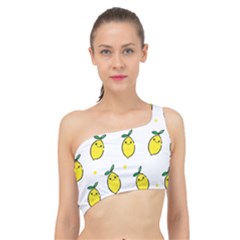 Pattern Lemon Texture Spliced Up Bikini Top  by artworkshop