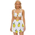 Pattern Lemon Texture Vintage Style Bikini Top and Skirt Set  View1