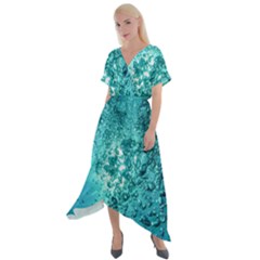 Bubbles Water Bub Cross Front Sharkbite Hem Maxi Dress by artworkshop