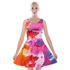 Colorful Painting Velvet Skater Dress by artworkshop