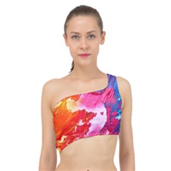 Colorful Painting Spliced Up Bikini Top  by artworkshop