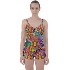 Mandalas Colorful Abstract Ornamental Tie Front Two Piece Tankini by artworkshop