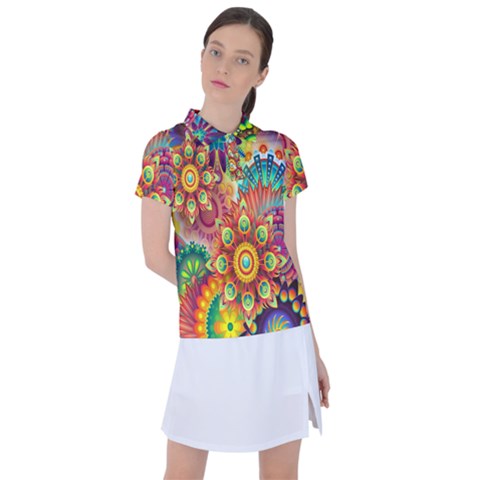 Mandalas Colorful Abstract Ornamental Women s Polo Tee by artworkshop