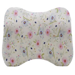 Pattern Flowers Velour Head Support Cushion by artworkshop