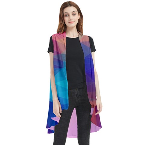 Triangles Polygon Color Sleeveless Chiffon Waistcoat Shirt by artworkshop