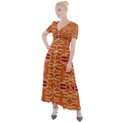 Abstract Pattern Geometric Backgrounds  Button Up Short Sleeve Maxi Dress by Eskimos