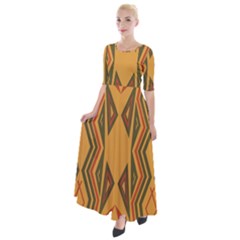 Abstract Pattern Geometric Backgrounds  Half Sleeves Maxi Dress by Eskimos