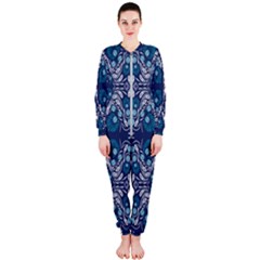 Folk Flowers Print Floral Pattern Ethnic Art Onepiece Jumpsuit (ladies) by Eskimos