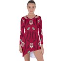 Folk flowers print Floral pattern Ethnic art Asymmetric Cut-Out Shift Dress View1