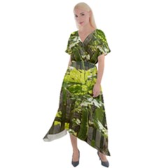 Bitter Melon Cross Front Sharkbite Hem Maxi Dress by artworkshop