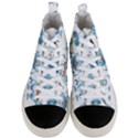 Seamless pattern with funny robot cartoon Men s Mid-Top Canvas Sneakers View1