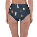 Halloween Ghost Pumpkin Bat Skull Reversible High-Waist Bikini Bottoms View2