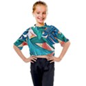 Leaves Tropical Exotic Kids Mock Neck Tee View1