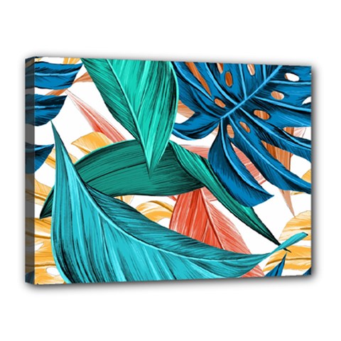 Leaves Tropical Exotic Canvas 16  X 12  (stretched) by artworkshop