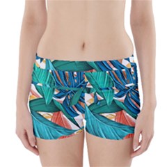 Leaves Tropical Exotic Boyleg Bikini Wrap Bottoms by artworkshop