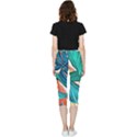 Leaves Tropical Exotic Inside Out Lightweight Velour Capri Leggings  View2