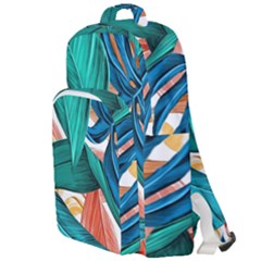 Leaves Tropical Exotic Double Compartment Backpack by artworkshop