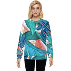 Leaves Tropical Exotic Hidden Pocket Sweatshirt by artworkshop