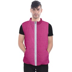 Pink Leather Leather Texture Skin Texture Men s Puffer Vest by artworkshop