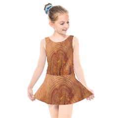 Annual Rings Tree Wood Kids  Skater Dress Swimsuit by artworkshop