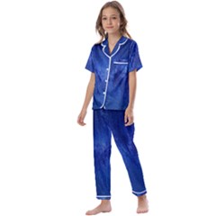 Milky Way Stars Night Sky Kids  Satin Short Sleeve Pajamas Set by artworkshop