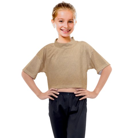 Paper Brown Kids Mock Neck Tee by artworkshop