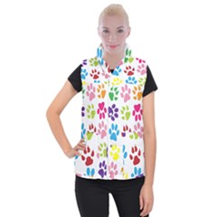 Paw Print Women s Button Up Vest by artworkshop