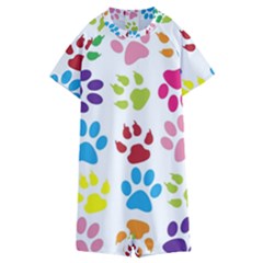 Paw Print Kids  Boyleg Half Suit Swimwear by artworkshop