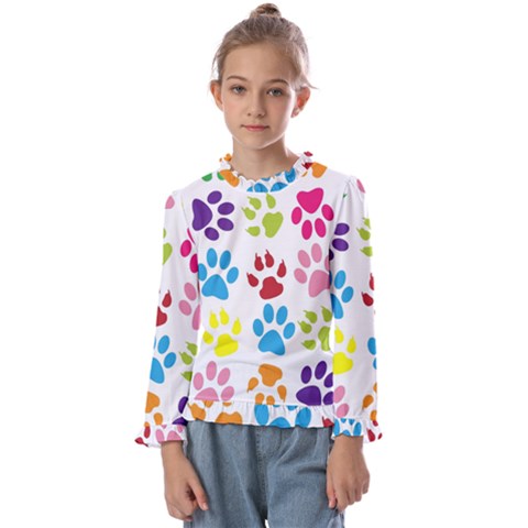 Paw Print Kids  Frill Detail Tee by artworkshop