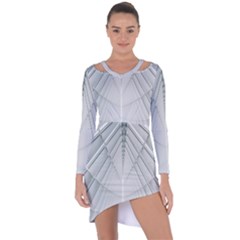 Architecture Building Asymmetric Cut-out Shift Dress by artworkshop