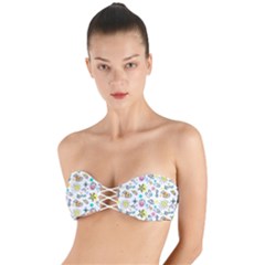 Drawing Pattern Twist Bandeau Bikini Top by artworkshop