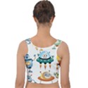 Vector-set-funny-robots-cartoon Velvet Crop Top View2