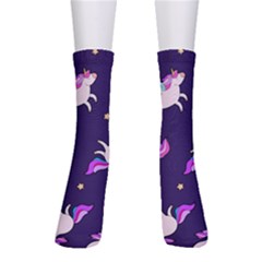 Fantasy-fat-unicorn-horse-pattern-fabric-design Crew Socks by Jancukart