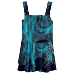 Angry Male Lion Predator Carnivore Kids  Layered Skirt Swimsuit by Jancukart