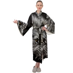 Angry Male Lion Maxi Velour Kimono by Jancukart