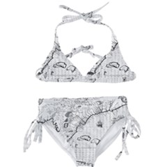 Florida-map-antique-line-art Kids  Classic Bikini Set