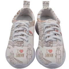 I Love London Drawing Kids Athletic Shoes by Jancukart