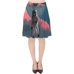 Astronaut-moon-space-nasa-planet Velvet High Waist Skirt by Jancukart