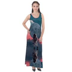 Astronaut-moon-space-nasa-planet Sleeveless Velour Maxi Dress by Jancukart