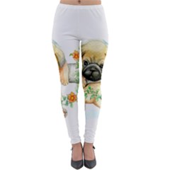 Pug-watercolor-cute-animal-dog Lightweight Velour Leggings by Jancukart