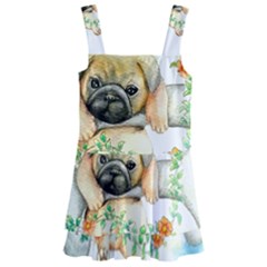 Pug-watercolor-cute-animal-dog Kids  Layered Skirt Swimsuit by Jancukart