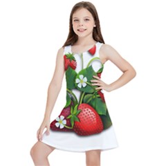 Strawberries-fruits-fruit-red Kids  Lightweight Sleeveless Dress by Jancukart