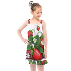 Strawberries-fruits-fruit-red Kids  Overall Dress by Jancukart