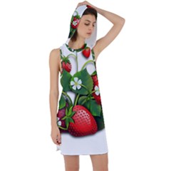 Strawberries-fruits-fruit-red Racer Back Hoodie Dress by Jancukart