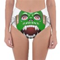 Monster-mask-alien-horror-devil Reversible High-Waist Bikini Bottoms View3