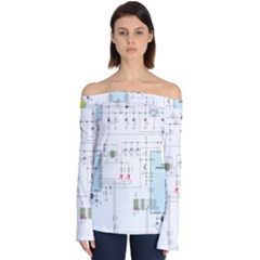 Circuits-electronics-atmel Off Shoulder Long Sleeve Top by Jancukart