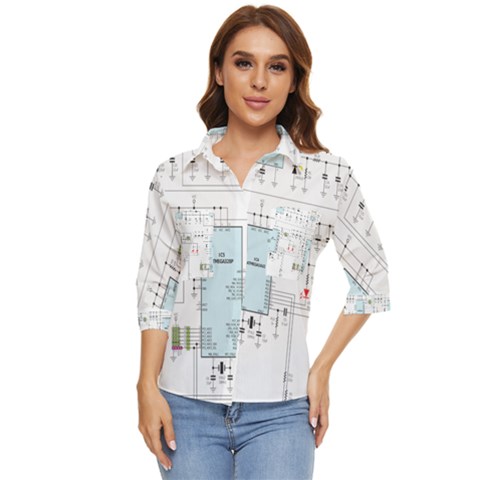 Circuits-electronics-atmel Women s Quarter Sleeve Pocket Shirt by Jancukart