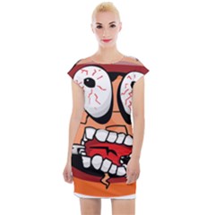 Brain Cartoon Animation Cap Sleeve Bodycon Dress by Jancukart